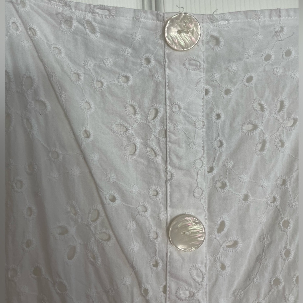 Alexis X Target Women's White Eyelet Lace Button Front Mini Dress - Picture 4 of 12
